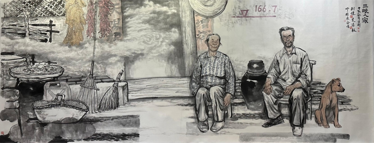 “筑梦长江”主题书画活动作品赏析——《三峡人家》