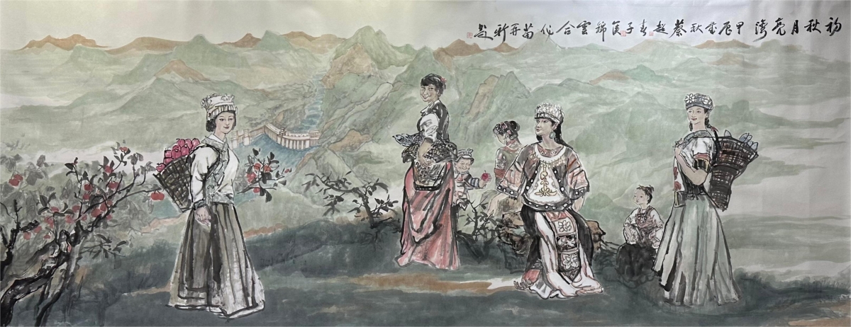 “筑梦长江”主题书画活动作品赏析——《初秋月亮湾》