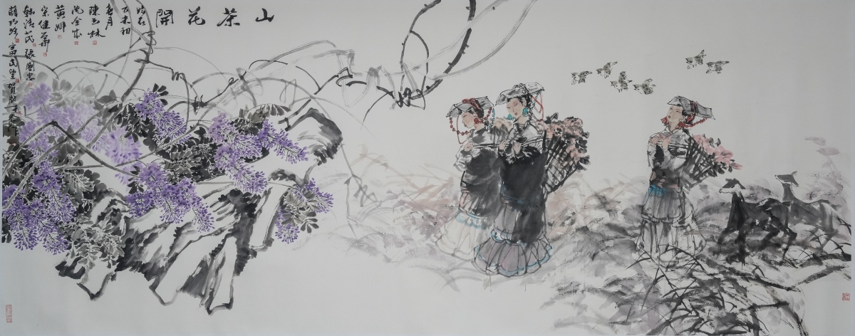 “筑梦长江”主题书画活动作品赏析——《山茶花开》