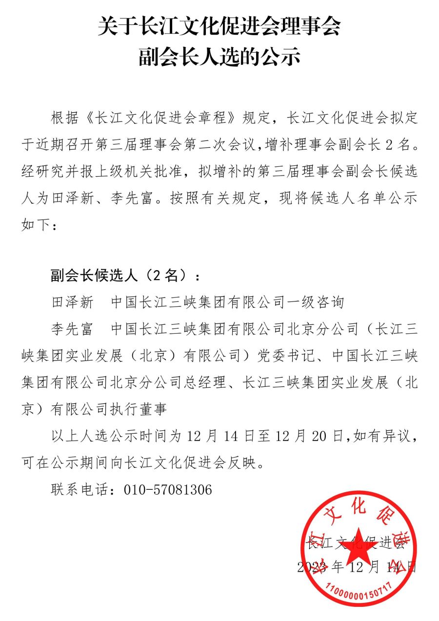 关于长江文化促进会理事会副会长人选的公示_lq4w8h3z_00